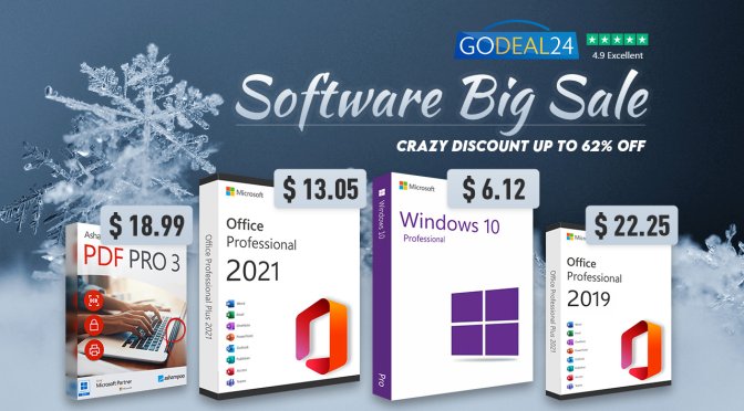 Where to buy cheap Windows 10, MS Office, and more PC tools? Godeal24 Office Software Sale offers you big discounts
