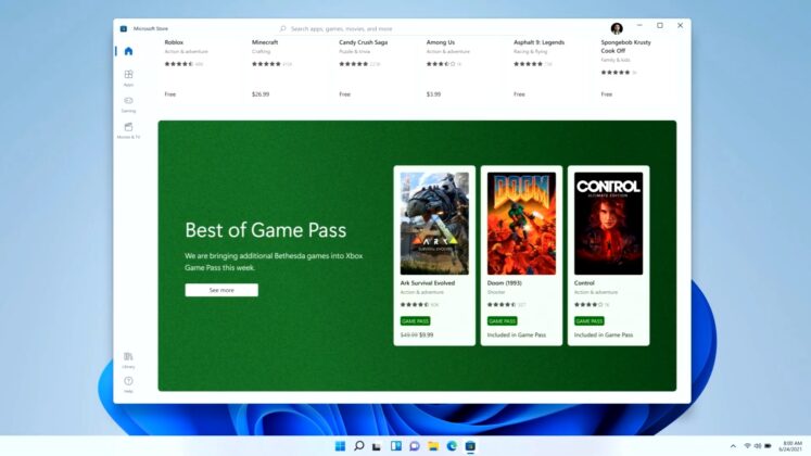 Windows 11 Store layout